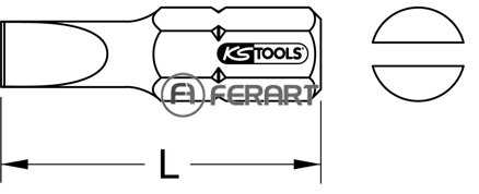 1/4" TiN bit s drážkou, 25mm, 6,5mm, súprava 5 kusov