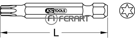 1/4" CLASSIC bit Torx, 50mm, T4, súprava 5 kusov