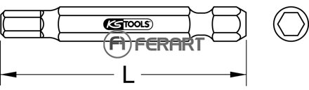 1/4" CLASSIC bit imbus, 50mm, 8mm, súprava 5 kusov