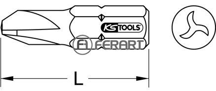 1/4" CLASSIC bit TRIWING, 25mm, #2, súprava 5 kusov