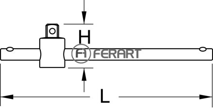 3/4" T-rukoväť s klznou súčiastkou, 450mm