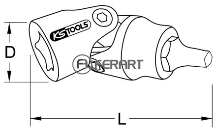3/8" bit nástrčný s kĺbom pre imbusové skrutky na brzdovom strmeni, 7mm