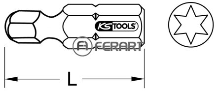 1/4" CLASSIC bit Torx, 25mm, guľová hlava T40