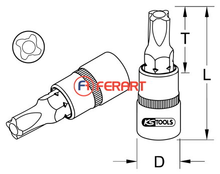 3/8" bit nástrčný pre skrutky MTS MORTORq®, MTS2