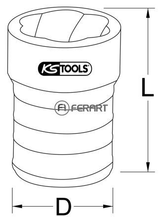 1/2" silový nástrčný orech so špirálovým profilom, 19mm, dĺžka 50mm