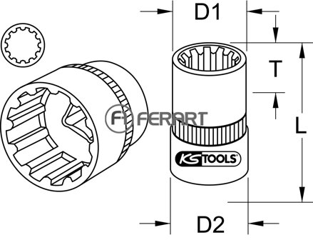 1/4" TRIPLEplus nástrčný orech, 11mm