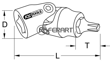 1/4" CHROMEplus kĺbový bit nástrčný Torx, T8
