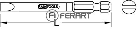 1/4" TORSIONpower bit s drážkou, 75mm, 3mm